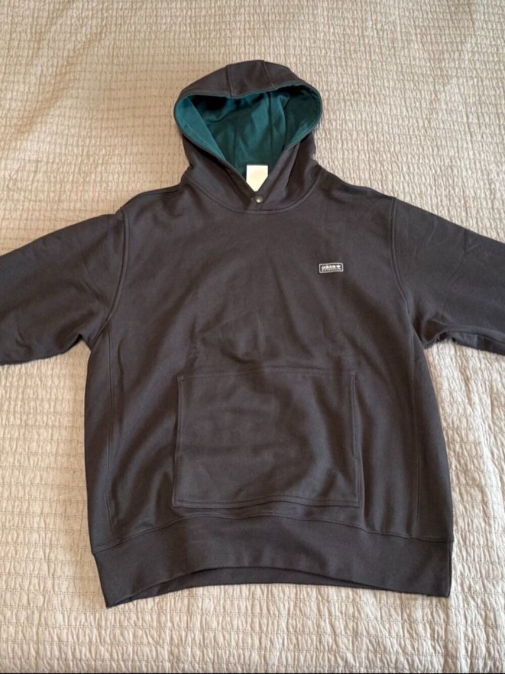 Adidas Originals Skateboarding Hoodie, Black, Teal Hood Lining, Men's Large, Lik